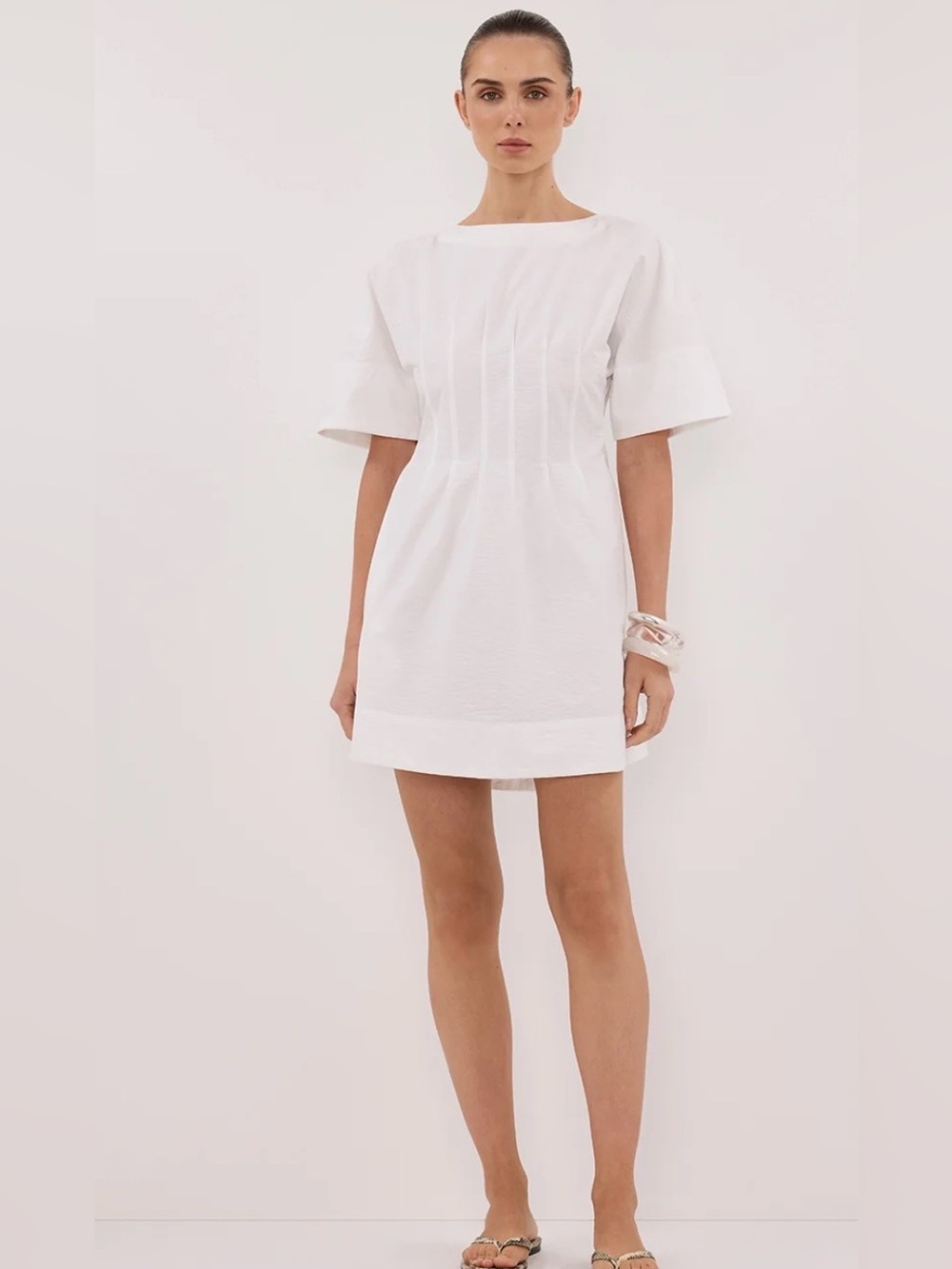DISSH White Short-Sleeve Mini Dress